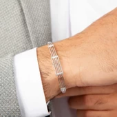 Lucky Life 925 Ayar Gumuss Parçalı Erkek Bileklik - 3