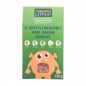 4 Sebzeli ve Ruşeymli Harf-Rakam Şehriye - 250gr - Makarna Lütfen - 1