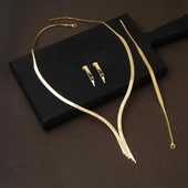 Taşsız 2 Sıra Su Yolu Altın Takı Seti thumbnail 2