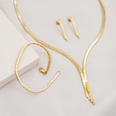 Taşsız Su Yolu Altın Takı Seti thumbnail 2