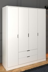 Midoser 140 Cm Mat Beyaz 4 Kapılı 2 Çekmeceli Elbise Dolabı - Gardırop - 1