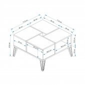 BMdekor Orta Sehpa Nova Kristal Siyah - 5