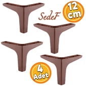 Sedef Lüks Mobilya Kanepe Sehpa Tv Ünitesi Koltuk Ayağı 12 Cm Ceviz Ahşap Desenli Ayakları (4 ADET) - 1