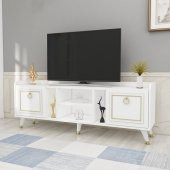 BMdekor TV Sehpası Raks Beyaz Gold 150 cm - 2