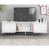 BMdekor TV Sehpası Raks Beyaz Gold 180 cm - 2