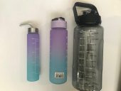 Valletta VLT1296 Figo 3lü Set  Motivasyonel Su Matarası Siyah(2000ml-750ml-300ml) - 1