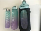 Valletta VLT1282 Eldorado 3lü Set  Motivasyonel Su Matarası Yeşil Çanta(2000ml-750ml-300ml) - 1