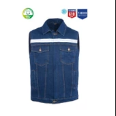Kot İş Takımı Likralı Kot Pantolon ve Reflektörlü Kapitoneli  İş Yeleği Kışlık Myform Marka 9129-2150 - 3