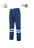 Kot İş Takımı Reflektörlü Kot Pantolon ve Reflektörlü Kapitoneli  İş Yeleği Kışlık Myform Marka 9129-2136 - 5