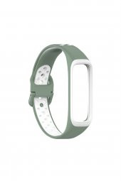 Samsung Galaxy Fit 2 Akıllı Bileklik Uyumlu Delikli Desenli Silikon Kordon Kayış - 1