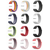 Samsung Galaxy Watch 46mm Uyumlu Spor Kumaş Desenli Cırt Cırtlı Kordon Kayış - 12