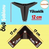 Sedir Lüks Mobilya Kanepe Sehpa Tv Ünitesi Koltuk Ayağı 12 Cm Siyah Baza Ayakları 4 Adet - 2