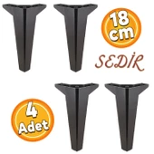 Sedir Lüks Mobilya Kanepe Tv Ünitesi Koltuk Ayağı 18 Cm Siyah Konsol Ayakları 4 Adet thumbnail 1