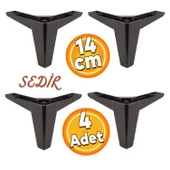 Sedir Lüks Mobilya Kanepe Sehpa Tv Ünitesi Koltuk Ayağı 14 Cm Siyah Baza Ayakları 4 Adet thumbnail 1