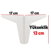 Sedir Lüks Mobilya Kanepe Sehpa Tv Ünitesi Koltuk Ayağı 12 Cm Beyaz Baza Ayakları 4 Adet - 3