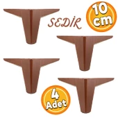 Sedir Lüks Mobilya Kanepe Tv Ünitesi Koltuk Ayağı 10 Cm Ahşap Desenli Kahverengi Ayakları 4 Adet thumbnail 1