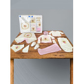 Hastane Çıkışı 10 Parça Yeni Doğan Bebek Kıyafeti Pembe Doğal Pamuklu Bebek Giyim Seti - 1