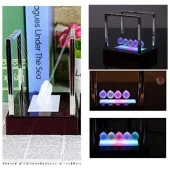 Renkli Işıklı Newton Beşiği Denge Balans Topları Pilli 15 cm - 5