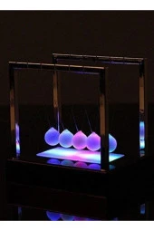 Renkli Işıklı Newton Beşiği Denge Balans Topları Pilli 15 cm - 7