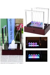 Renkli Işıklı Newton Beşiği Denge Balans Topları Pilli 15 cm - 10
