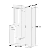 ABRE vm-3637 BEYAZ VESTİYER PORTMANTO AYAKKABILIK - 5