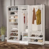 abre vm-300348 BEYAZ VESTİYER PORTMANTO AYAKKABILIK - 2