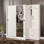 abre vm-300348 BEYAZ VESTİYER PORTMANTO AYAKKABILIK - 1