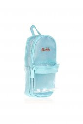 Kaukko Magical Kız Çocuk Şeffaf Turkuaz Üç Bölmeli Kalem Çantası Çanta Şekilli - 1