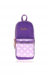 Kaukko Kalem Çantası Soft Floral Junior Bag Purple Üç Bölmeli Kalemlik - 2