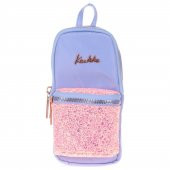 Kaukko Kalem Çantası Bright Junior Bag Taşlı-Floral Mavi Üç Bölmeli Kalemlik - 2