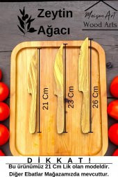 Zeytin Ağacı Bıçak | 21 Cm El Yapımı Ahşap Bıçak Doğal Ağaç Bıçak - 3