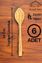 Zeytin Ağacı Reçel Kaşık Seti | 6lı El Yapımı Ahşap Baharat Bal Kaşığı - 3