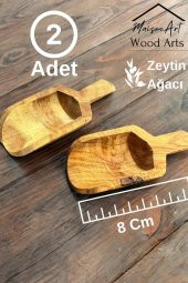 Zeytin Ağacı Baharat Kaşığı Seti | 2li El Yapımı Ahşap Baharat Bal Kaşığı - 3