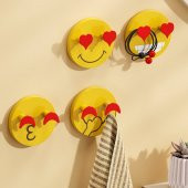 Kendinden Yapışkanlı Kalp Emojili  Askı Pratik Elbise ,Mutfak Askısı - 3