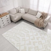 Madu İskandinav Tarz Saçaklı Krem Dokuma Salon ve Oturma Odası Halısı 1184_RO_66 - 2
