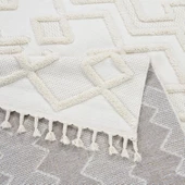 Madu İskandinav Tarz Saçaklı Krem Dokuma Salon ve Oturma Odası Halısı 1184_RO_66 - 5