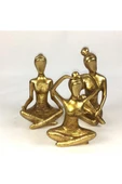 Gold Renk Yogacı Kız 3lü Biblo - 1
