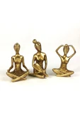 Gold Renk Yogacı Kız 3lü Biblo - 2