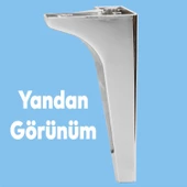 Sedef Lüks Mobilya Kanepe Tv Ünitesi Konsol Koltuk Ayağı 19 Cm Parlak Krom Ayakları 4 Adet - 6
