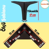 Sedef Lüks Mobilya Kanepe Tv Ünitesi Konsol Koltuk Ayağı 17 Cm Siyah Ayakları 4 Adet - 2