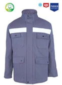 Kışlık İş Takımı Çok Cepli Reflektörlü Mont 4111 ve 7/7 İş Pantolonu 2958 Gri Renk Yüzde Yüz Pamuk - 5