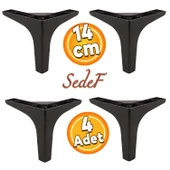 Sedef Lüks Mobilya Kanepe Sehpa Tv Ünitesi Koltuk Ayağı 14 Cm Siyah Ayakları 4 Adet - 1