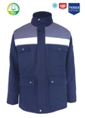 Kışlık İş Takımı Çok Cepli Reflektörlü Mont 4111 ve 7/7 İş Pantolonu 2958 Lacivert Renk Yüzde Yüz Pamuk - 5