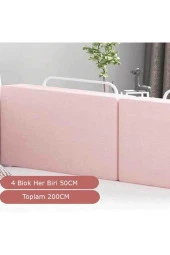 RevuBaby 200 cm Serenty Plus Yatak Bariyeri Bebek ve Çocuk Korkuluğu Güvenlik Bariyeri Pembe - 4