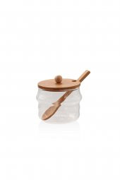 The Mia Bambu Kapaklı Borosilikat Cam Kavanoz 250 ml - 2