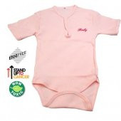Sema Baby Yarım Kol Kaşkorse Badi (Body) - Pembe  18-24 Ay - 1