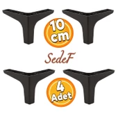 Sedef Lüks Mobilya Kanepe Sehpa Tv Ünitesi Koltuk Ayağı 10 Cm Siyah Ayakları (4 ADET) - 1