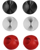 Yapışkanlı Kablo Sabitleyici Düzenleyici 6'lı Paket (2 Beyaz-2 Kırmızı-2 Siyah) MZ2023-38 - 1