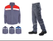 Kışlık İş Takımı Çok Cepli İç Yapısı Polarlı Reflektörlü İş Montu ve 7/7 İş Pantolonu  Gri Renk Yüzde Yüz Pamuk 3117-2958 - 2