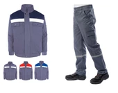 Kışlık İş Takımı Çok Cepli İç Yapısı Polarlı Reflektörlü İş Montu ve 7/7 İş Pantolonu  Gri Renk Yüzde Yüz Pamuk 3117-2958 - 3